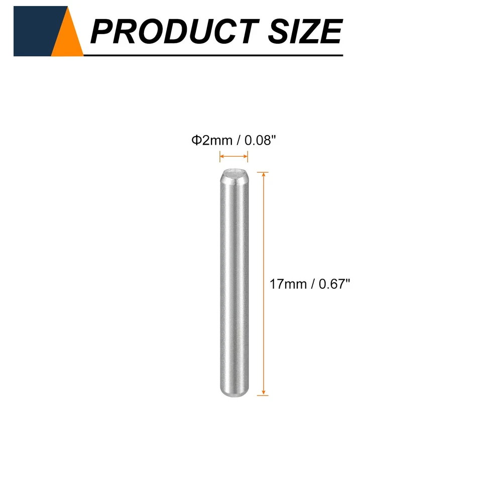 50 piezas Pasadores de pasador M2 (2 mm) x 17 mm Acero inoxidable Soporte de estante Clavija Pin Rod Foto 2 de 4