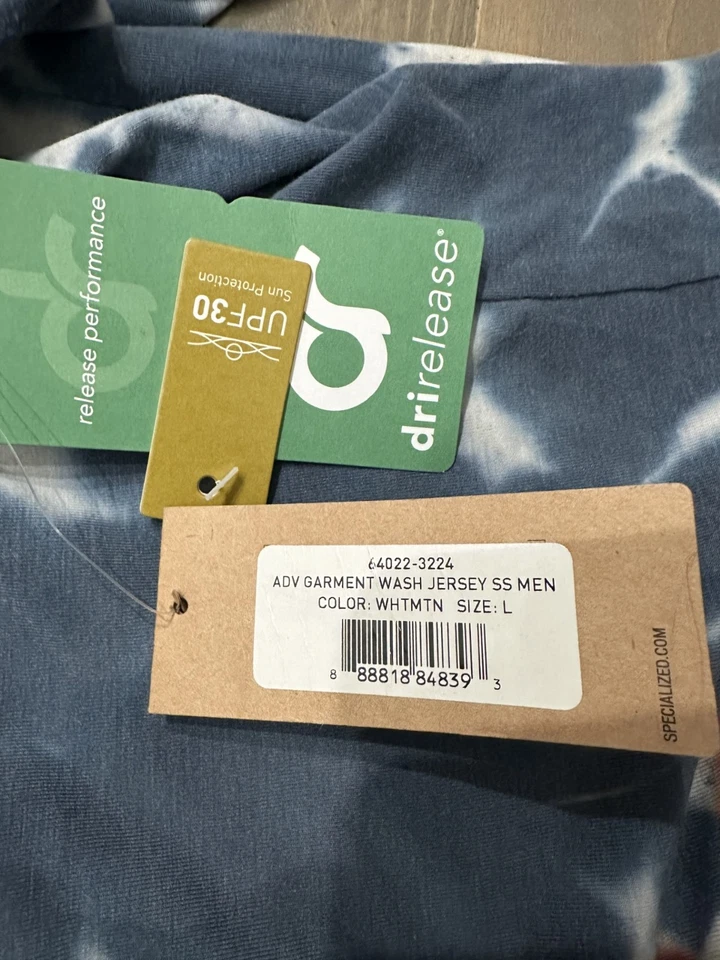 Camiseta deportiva de ciclismo Specialized Adv Garment Wash para hombre manga corta 64022-3224 Dri Foto 3 de 4