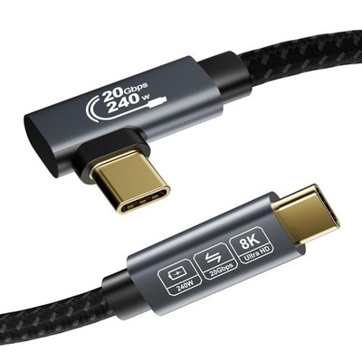 USB C Kabel 2m, 20Gbps, 8K, PD 240W, Winkel, Monitor, Thunderbolt, MacBook