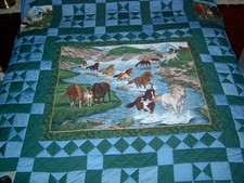 Custom Horse King/Queen Hand Made Amish Patchwork Quilt 100x100