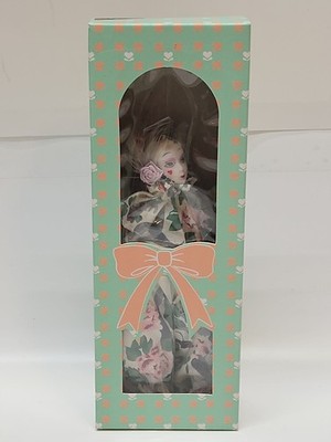 Vtg 1980s Pierrot Mime Clown Doll 7'' Porcelain Jester Heart Cheek Sealed Box NOS