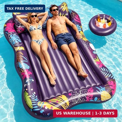 Extra Large Pool Floats Adult, 81'' x 60'' Inflatable Tanning Pool Loun
