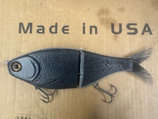 Clutch Swimbait Co. (BIG) BOSS Glide Bait - RARE BLACK RESIN EDITION - Swimbait