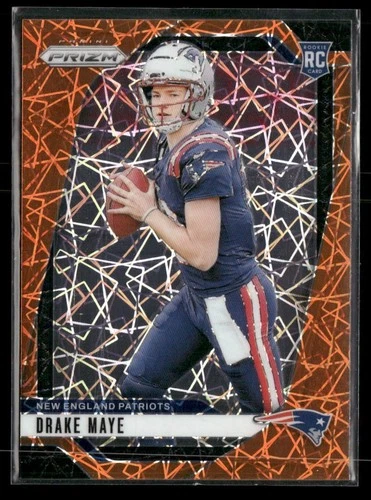 2024 Panini Prizm Football - Drake Maye Orange Lazer Rookie #329