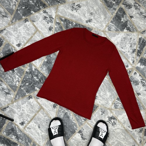 Prada Red Silk & Cashmere Crew Neck Knit Sweater Women's size - 46