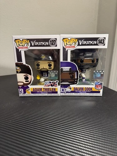 LOT OF 2 NFL FUNKO POP MINNESOTA VIKINGS ADAM THIELEN AND DALVIN COOK