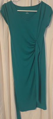 Liz Lange Maternity for Target Teal Ruched Sheath Short Sleeve Dress XS