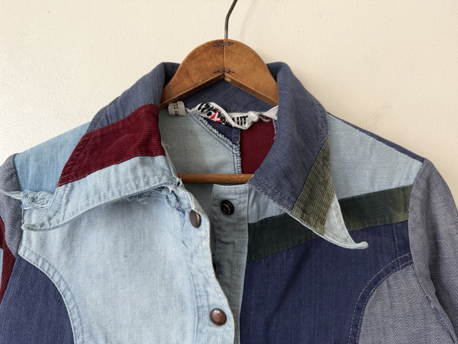 VTG 70s 80s Maximum Patchwork Denim Corduroy Butt… - image 8