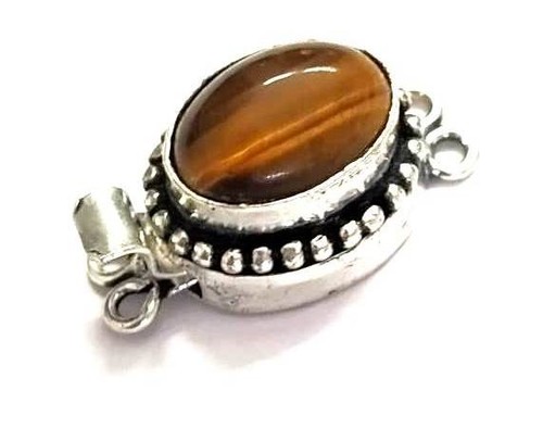 Naturale Occhio di Tigre Gemma 925 Argento Sterling Placcato Orecchini