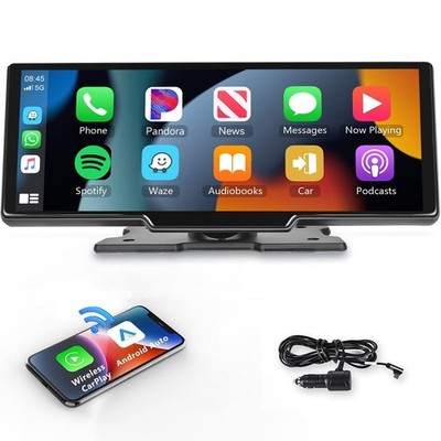 Podofo 10.26'' Touchscreen Wireless Carplay Portable Car Stereo 10.26 Inch 