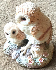 Vintage Ceramic Owls Bird Ornament Figurine Collectable (MC43)