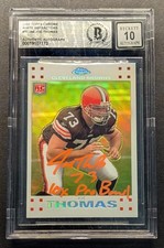 JOE THOMAS Rookie Auto 2007 Topps Chrome White Refractor Inscribed BGS 10 Auto