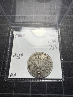 Chile Silver 1 Real 1840 SoIJ Holed