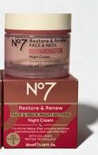 No7 Restore and Renew Face Neck Multi Action Night Cream 50ml 100% Genuine