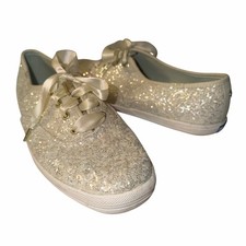 Keds x Kate Spade New York Glitter Sneakers WF53272 Cream Ivory 8.5 Women  s