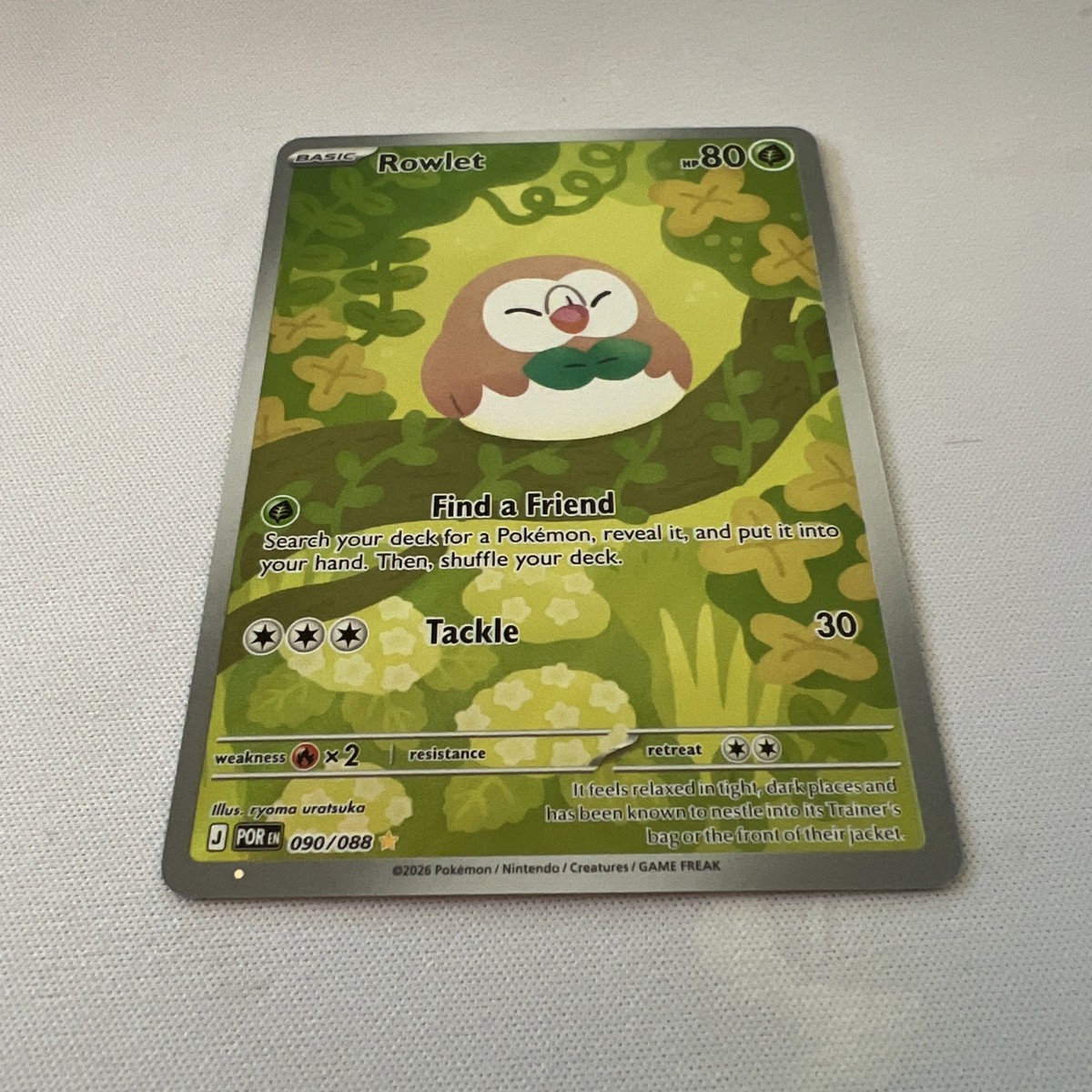 rowlet pokemon cards Perfect Order 090/088 Illustration Rare ME03 Obsidian Flames Singles Rowlet - SV03: Obsidian Flames