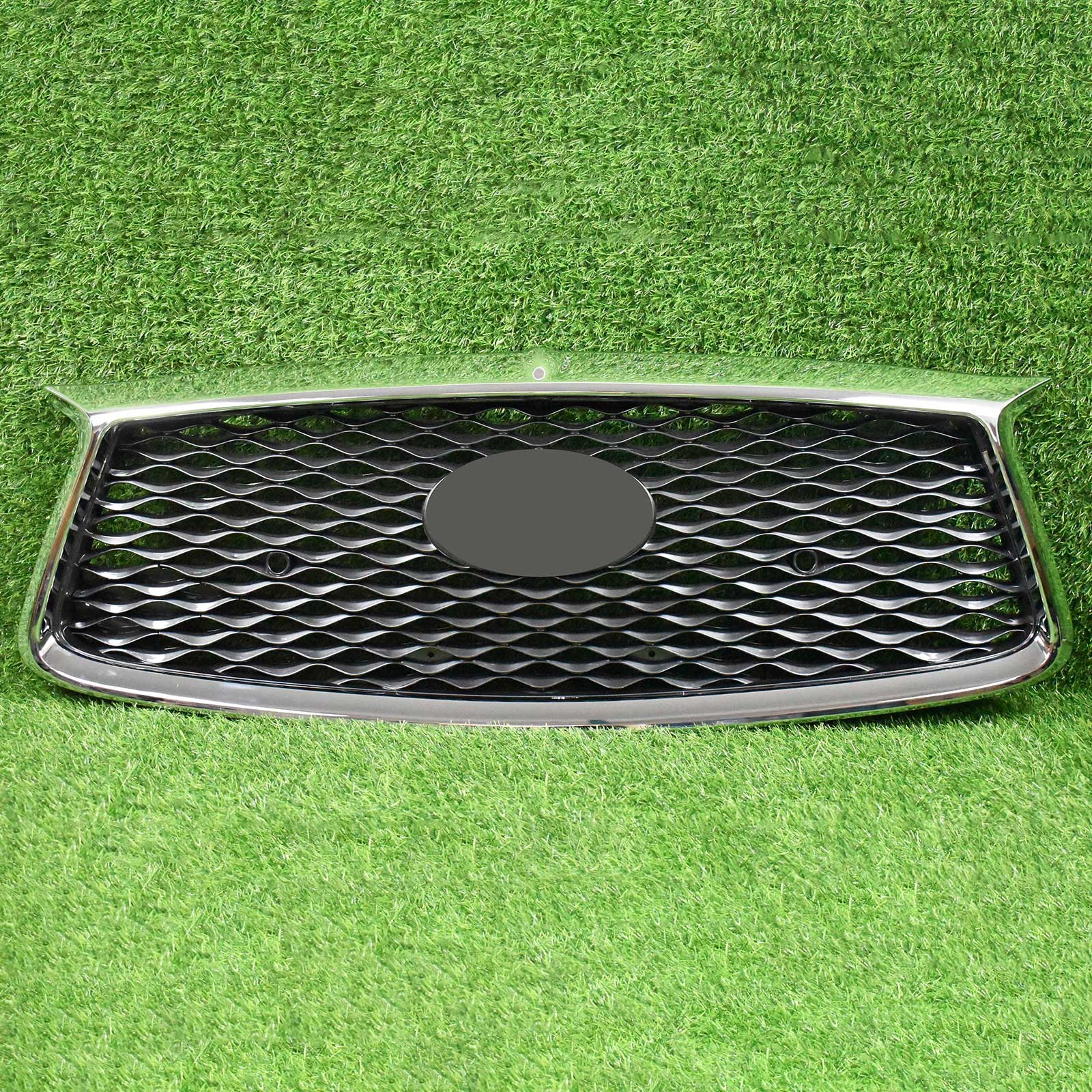 Front Bumper Grille Grill For 2017-2018 INFINITI Q60 Chrome W/O Camera Option