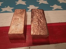 10 Lbs Beautiful Hand Poured Copper Ingots Bullion Bars, Bricks, .999