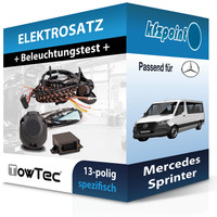 Towtec E-Satz 13Polig Fahrzeugspezifisch Passend für Mercedes Sprinter PKW FP
