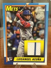 2025 Topps Series 2 Luisangel Acuna Relic 1990 Topps 90R2-LA RC Mets Pinstripe