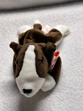 Ty Beanie Babies Bruno The Dog Multicolor 1997 Stuffed Animal Plush Toy New NWT