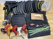 Lot of Tyco Slotless Slot Car Racing Set Bundle Track  3 Cars  Pickups  More