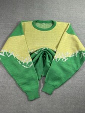 Vintage Maglione Uomo Tg 50 L Girocollo Colorblock Sci Retrò