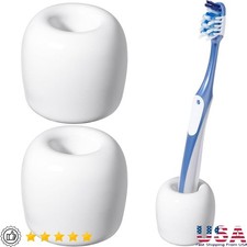 Ceramic Toothbrush Holder Compact Design Non-Slip Easy Clean Bathroom Accessory