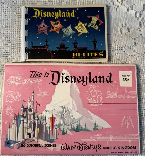 Vintage 60’s Disneyland CaliforniaSouvenir Booklets Photo Books Lot/2 Unused