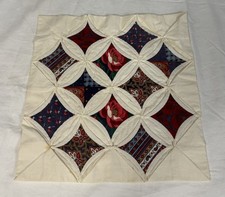 Vintage Handmade Cathedral Window Quilt Block 13x13 Cotton Patchwork