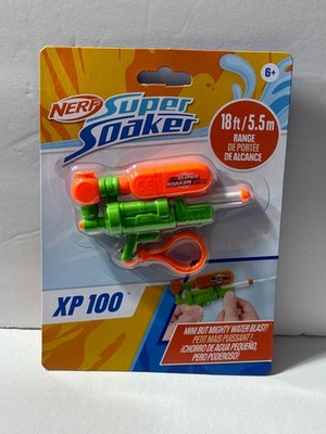 Nerf Mini Super Soaker XP 100 Keychain Small Water Blaster Gun NIB Green Orange
