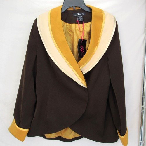 Maxi Falda y Blazer Doble Pecho Terciopelo Medianoche Marrón, Dorado y Crema Talla 12 - Imagen 2 de 12