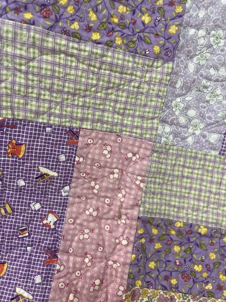 Edredón de retazos casero para niños tamaño de cuna Foto 4 de 4