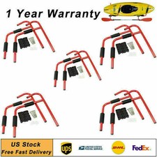 5 Sets Kayak Ladder Wall Mount Storage Rack Surfboard Canoe Folding Hanger Red