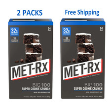 MET-Rx Big 100 High Protein Meal Replacement Bars, Super Cookie Crunch, 4 Ct
