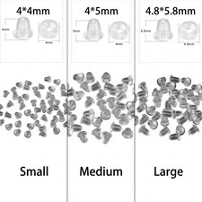 200pc Clear Silicone Earring Backs Rubber Safety Stopper Replacement Findings