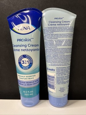 TENA ProSkin Cleansing Cream 8.5 oz. Tube Scented -2 Count 3in1 Gentle No Rinse.
