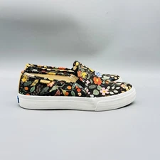 Keds Rifle Paper Co Shoes Womens 6 Black Multi Floral Canvas Slip On Sneakers