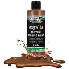 Pouring Masters Coffee Brown Metallic 8-Ounce Water-Based Acrylic Pouring Paint