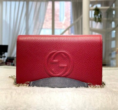 Gucci Umhängetasche Kette Soho rot 407041 153851961