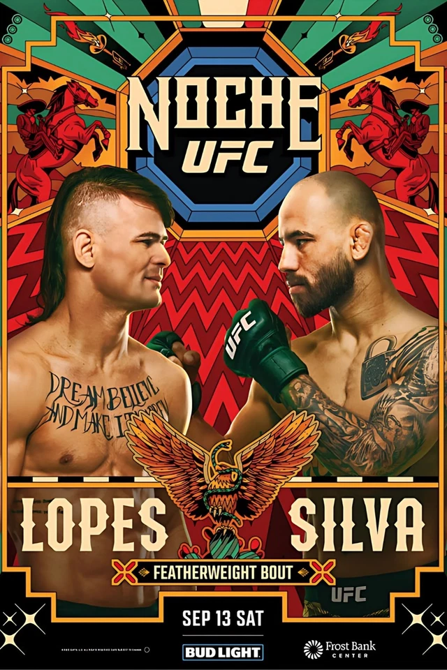 UFC Noche Lopes vs Silva 12x18 Fight Poster Reprint