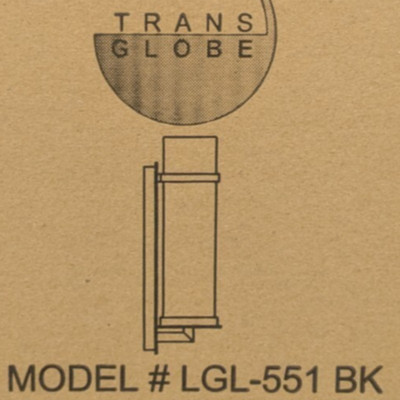 TRANS GLOBE LIGHTING 1-LIGHT MODERN WALL SCONCE BLACK W/ OPAQUE GLASS E26 551-BK
