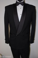 37 R Black D.B.Shawl Tuxedo light weight wool Tux formal Coat Pants Tuxxman