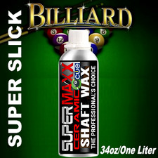 BILLIARDS POOL CUE CERAMIC SHAFT WAX FOR SMOOTHER BETTER STROKES - 34OZ/ 1 LITER