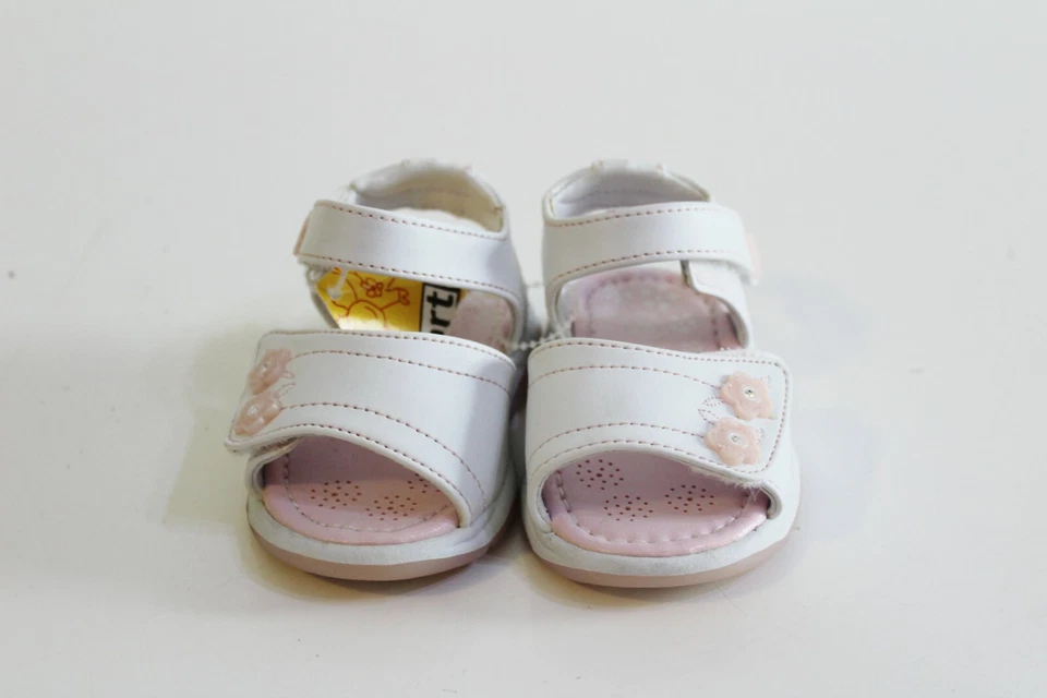 Sandalias Smart Fit Bebé Niña Talla 2 Anchas 2W Blanco Rosa Foto 3 de 4