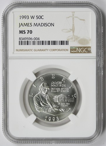 1993-W James Madison Modern Commemorative Half Dollar 50C MS 70 NGC
