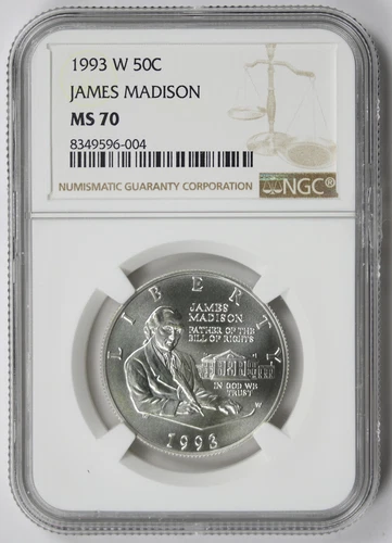 1993-W James Madison Modern Commemorative Half Dollar 50C MS 70 NGC