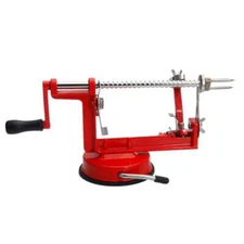 3-in-1 Stainless Steel Hand-cranking Apple Peeler Slicer Red