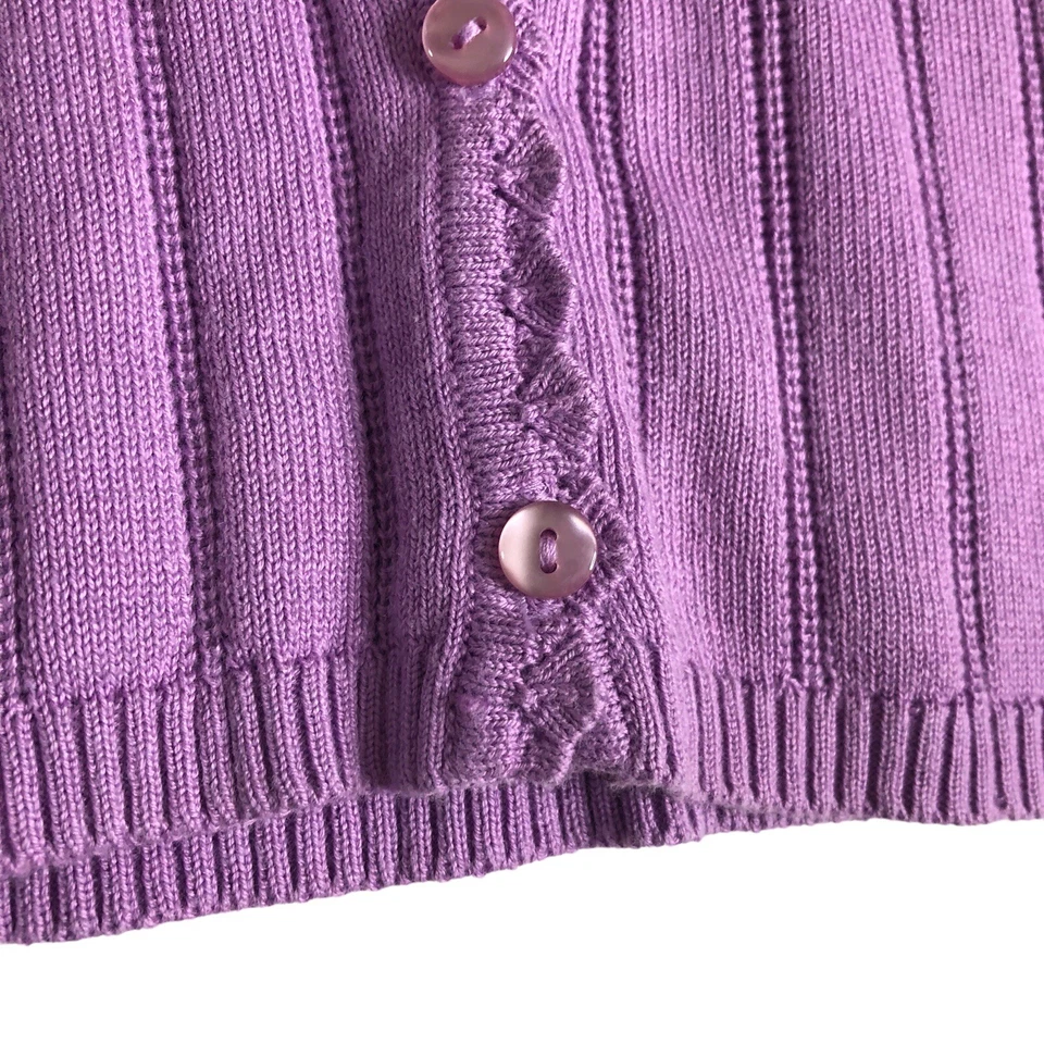 Cárdigan Suéter Vintage Laura Scott Para Mujer Grande Púrpura Coqueta Preppy Y2K Años 90 Foto 4 de 4