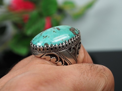 orient silber Afghanistan Turkmen Türkis statement turquoise ring No:21WL/5 - Picture 10 of 12